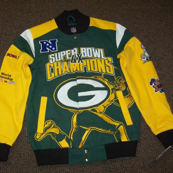 COPY - GREEN BAY PACKERS 4 TIME SUPERBOWL ULTIMATE CHAMPIONSHIP JACKETS XL 2X